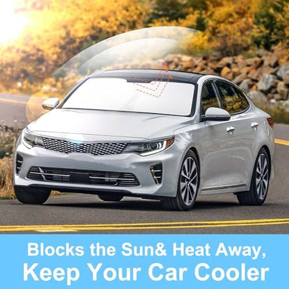 TINGLU Sun Shade for Kia Optima (Not for 2021 KIA K5) 2016-2020 Accessories Windshield Sun Shade Window Shade UV Rays Protection Sun Visor Cover with Steering Wheel Sunshade Storage Bag - Image 5