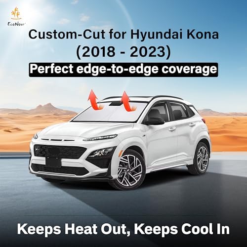 EcoNour Windshield Sunshade Compatible for Hyundai Kona 2018-2021 2022 2023 - Image 2
