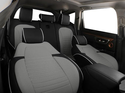 EKR Car Seat Covers for Honda CRV 2012-2014 (NO LX) Leatherette Full Set | Custom Fit for Honda CRV 2012 2013 2014 (Not for LX) Factory-Style Interior Upgrade,Faux Leather(Black/Gray) - Image 6