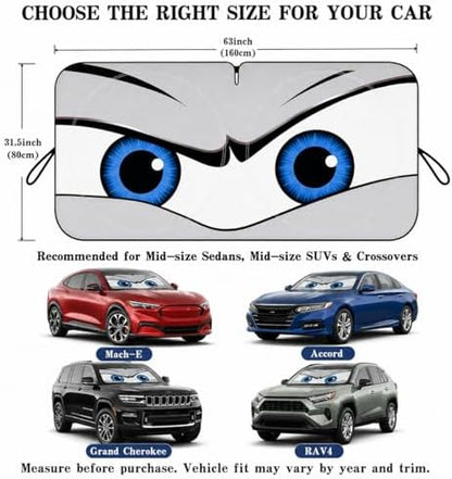 Car Windshield Sun Shade, Universal Fit Midsized Sedan SUV, Cool Gray - Image 5
