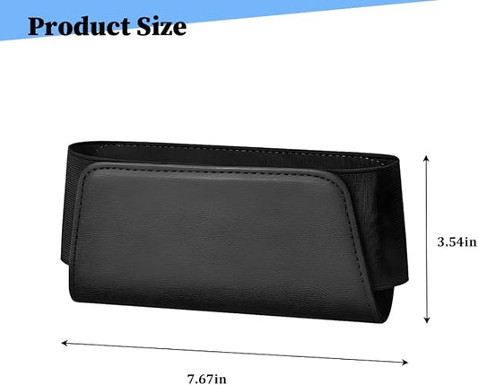 Car Seat Side Pocket Organizer, Leather Vehicle Seat Door Pouch Bag for Pen Phone Key, Automotive Console Card Sunglasses Holder Storage Bag, Universal for SUV Van Truck (Black) - Image 2