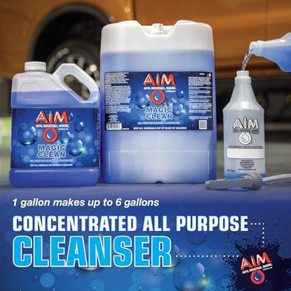 AIM Chemicals Magic Clean Multipurpose Cleaner - Industrial & Car Detailing - Cleans Cars, Trucks, SUVs, Boats, RVs - Effective Wheel & Tire Cleaner - Powerful Degreaser - Heavy Duty Use - Quart - Image 2