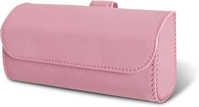 Sunglasses Holder for Car Sun Visor, Sunglass Organizer for Car, Magnetic Leather Eyeglasses Protective Storage Case, Waterproof Glasses Organizer Visor Accessories for Vehicles (Pink) by Unknown