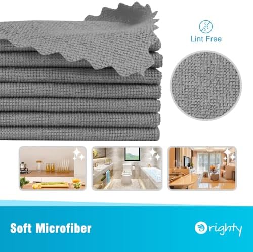 Orighty Microfiber Cleaning Cloth Bulk, 150 Pack Shop Towels 12x12in, Grey - Image 2