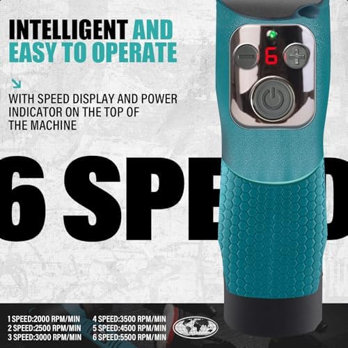 AUTIWOZ Cordless Mini Car Polisher Buffer, 6 Speeds, 2Pcs 2000mAh 1/3inch Orbital and Rotary Fast Change Polisher for Car Detailing, Micro Cordless Polisher for Car Boat Polishing WS02 - Image 4