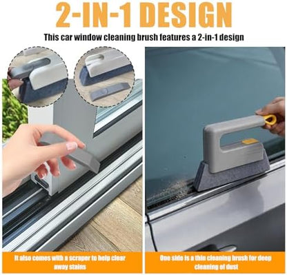 3PCS New Magic Window Track Cleaner,2-in-1 Car Window Sill Cleaner Tool for Cars Air Vents with Scraper & Comfortable Handle,Reusable Car Windows Track Cleaning Tools - Image 4