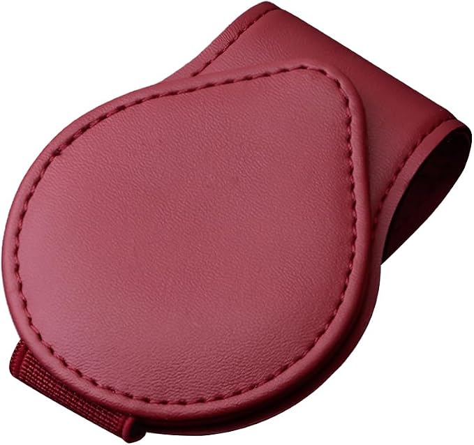 Sunglasses Holder for Car Visor, Magnetic Leather Sun Visor Eyeglasses Hanger & Ticket Card Clip, for Most Cars - Image 7