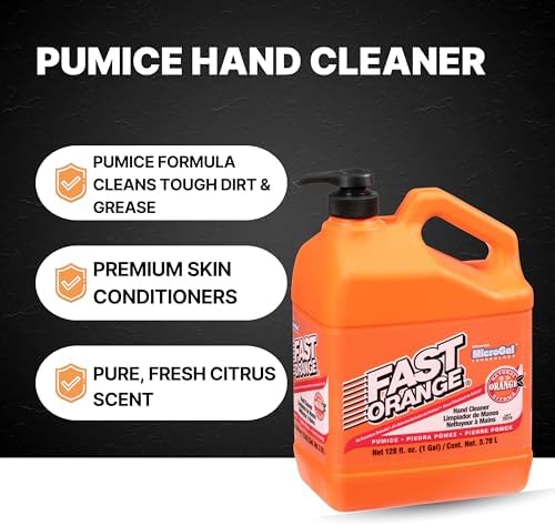 Fast Orange 25219 Pumice Lotion, Heavy Duty Hand Cleaner, Natural Citrus Scent, Waterless Cleaner for Mechanics, Strong Grease Fighter, 1 Gallon - Image 3