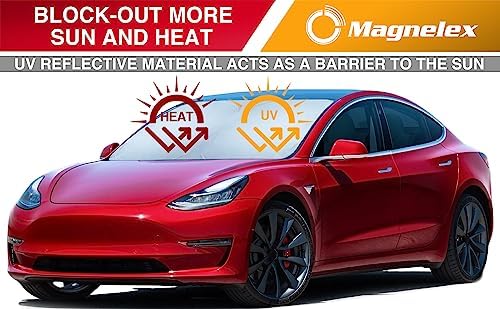 Magnelex Tesla Windshield Sun Shade (Model 3/Y), Reflective Polyester Blocks Heat & Sun, Foldable Car Window Sun Blocker, Mirror Cut-Out, Fade-Resistant Sunshade, Tesla 3 Accessories - Image 5