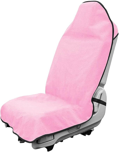DXNQ Waterproof Car Towel Seat Cover, Sweating Non-Slip Premium Towel Carseat Cover Protector, Universal Soft Machine Washable Car Truck SUV Front Seat Cover for Gym Workout Beach Hiking (Pink) by DXNQ