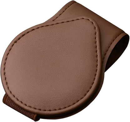 Sunglasses Holder for Car Visor, Magnetic Leather Sun Visor Eyeglasses Hanger & Ticket Card Clip, for Most Cars - Image 7