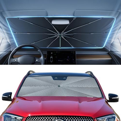 Autorder Windshield Sun Shade Umbrella for 2012-2026 Mercedes Benz GLE 350 450 Accessories,Upgraded Ice Crystal Material,Easy Setup Umbrella Sunshade for Car Windshield,100% Sun Blocking by Autorder