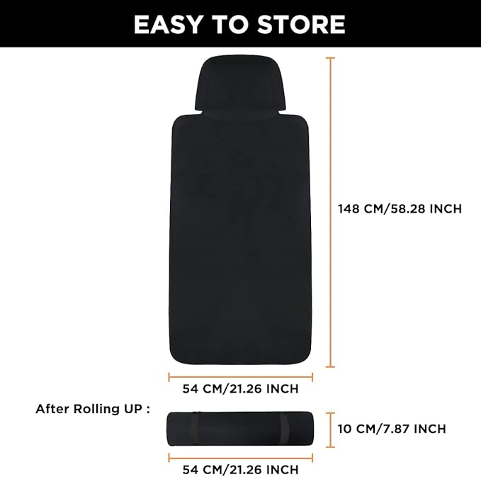 Neoprene Waterproof Car Seat Cover, Black 1pc, Non-Slip | Car Seat Protector, Sweat-proof, Universal Fit SUV & Truck, Machine Washable, For Gym, Yoga, Pets, Workout, Beach, Swimming - Image 6