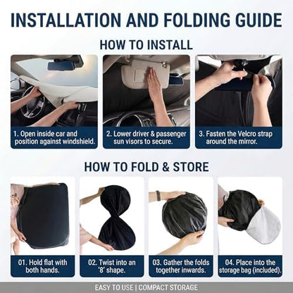 for Honda Passport Sun Shade Windshield Cover - Custom Fit Passport Accessories 2019-2024 2025 Sunshade Foldable UV Protection & Heat Shield Sun Visor Accessories - Image 7