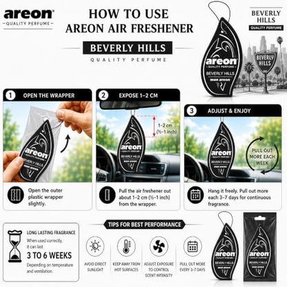Mon Areon - Modern Classic - Hanging Car and Home Air Freshener - Beverly Hills Scent - 12 Pack - Image 4