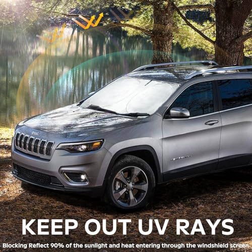 Windshield Sunshade for Jeep Grand Cherokee 2011-2024 2025 2026 Sun Visor - Image 5