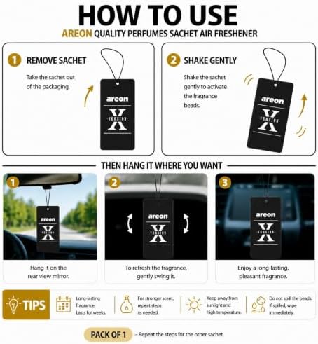 AREON X Version Coconut Paper Hanging Car Air Freshener - Pack of 12 - Image 4