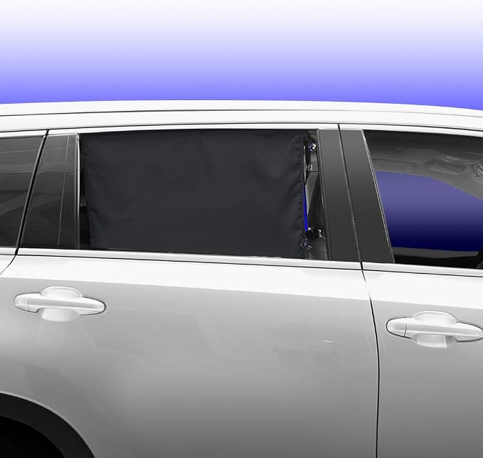Car Side Window Sun Shade - Universal Reversible Magnetic Curtain for Baby and Kids with Sun Protection Block Damage from Direct Bright Sunlight, and Heat - 1 Piece of Solid Black - Image 8