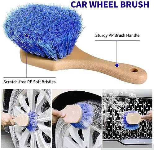 Wontolf 62'' Car Wash Brush With Long Handle - Chenille Microfiber Mop Mitt, Cleaning Kit, Windshield Window Squeegee, Duster, Microfiber Towels, Wheel Tire Brush for Cars, RV, Truck, Boat - Image 3