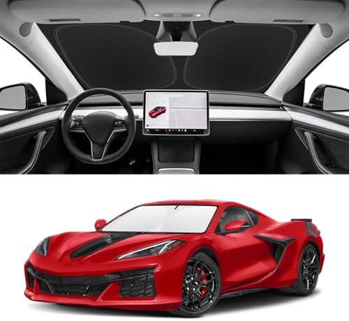 Custom Fit Windshield Sun Shade for Chevy Corvette C8 2020-2026 by SLOGENTO