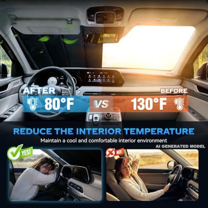 Windshield Sun Shade for Hyun-dai Palisade 2020-2026 Foldable - Image 3