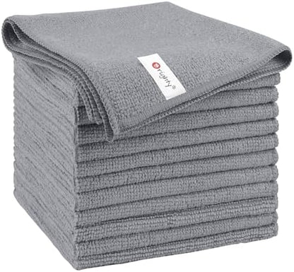 Orighty Microfiber Cleaning Cloth, Cleaning Rags, 12 Pack, 12x11 in, Grey by AllRightinOrighty