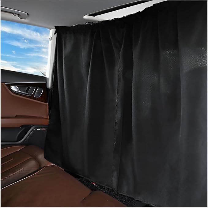 AICEL Car Partition Curtain Privacy Screen, Front Rear Seat Blackout Divider by AICEL