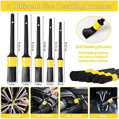 TTRCB 27Pcs Car Detailing Kit, Car Detailing Brush Set, Auto Detailing Drill Brush Set, Car Detailing Brushes, Car Wash Kit, Car Accessories, Car Cleaning Tools Kit for Interior, Exterior, Wheels - Image 3