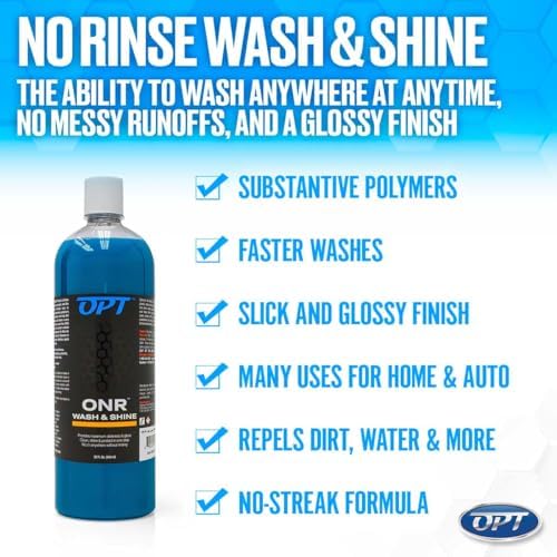 Optimum No Rinse Wash and Shine Version 6 - ONR Rinseless Car Wash Soap for Auto Detailing, Use On Paint, Ceramic Coatings, Glass, Interior (32 Oz) - Image 4