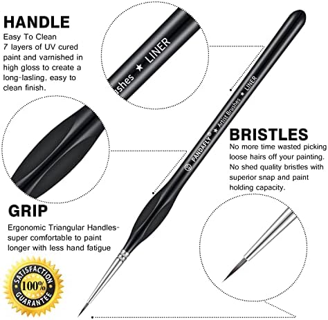 PANDAFLY Detail Paint Brushes Set for Fine Detailing & Art Painting, 15pcs - Image 2