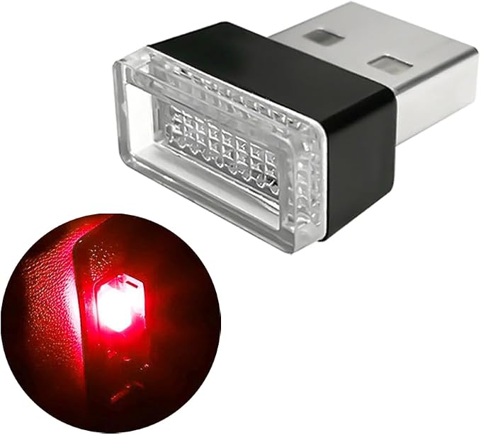 BESULEN Car Interior Atmosphere Lamp, Plug-In USB LED Light, Red | Car Interior Atmosphere Lamp, USB LED Ambient Lighting Kit, Universal Fit SUV Sedan Truck, Night Light Decoration by BESULEN
