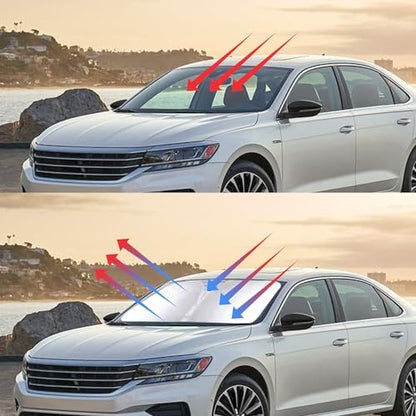 Windshield Sun Shade for 2016-2025 Chevy Malibu Accessories, Foldable Window Sunshade Sun Visor Protector, Front Windshield Sunshade Sun Shield Blocks UV Rays Heat - Image 6