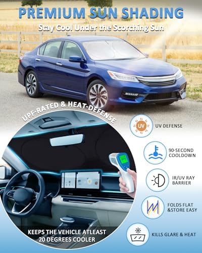 Windshield Sun Shade for Honda Accord 2013-2015 2016 2017 Window Sunshade - Image 2