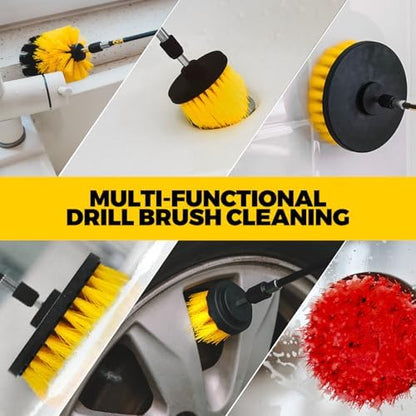 Holikme 22Pack Drill Brush Attachments Set, Scrub Pads & Sponge, Buffing Pads, Power Scrubber Brush, Car Polishing Pad Kit,Wax Applicator Pad,Car Cleaning Kit，Cleaning Supplies，Masonry Brushes,Black - Image 2