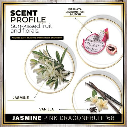 Urban Naturals Car Air Freshener Hanging + Vent Clip, Jasmine Pink Dragonfruit '68 Scent Diffuser, Long Lasting Car Fresheners Made in USA, Auto Accessories for women (1 Pack) - Image 4