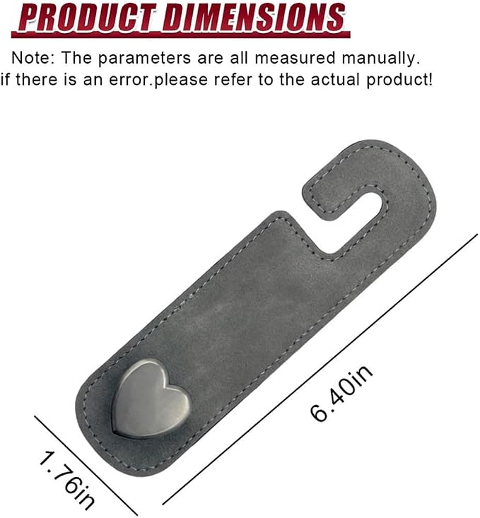 2PCS Cute Heart Car Seat Headrest Hook, Suede Leather Car Seat Back Storage Hanger for Purse and Bag, Universal Vehicle Interior Organizer Accessories for SUV, Truck(Gray) - Image 2