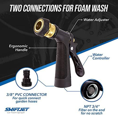 SwiftJet Car Wash Foam Gun + Wash Mitt - Works with Any Soap & Garden Hose - Image 6