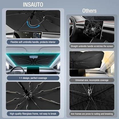INSAUTO Custom Fit Windshield Sun Shade Umbrella for Mazda CX-5 2017-2025, Easy Fold & Store, Comes with Bag, UV & Heat Reflective, Keeps Your Car Cool - Image 5