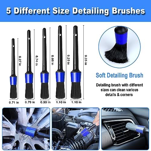 10Pcs Wheel Brush Kit for Cleaning Wheel and Tire, Wheel and Rim Brush, Car Detailing Brushes, Tire Brush, Bendable & Durable Car Wheel Rim Cleaner Brush Set,Car Cleaning Brush Supplies Kit - Image 4