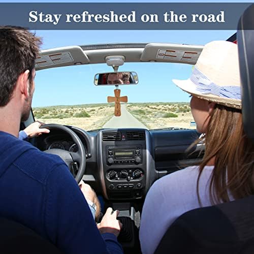 Fumete 48 Pcs Christian Gifts for Man Brown Cross Car Air Fresheners Bulk - Image 5