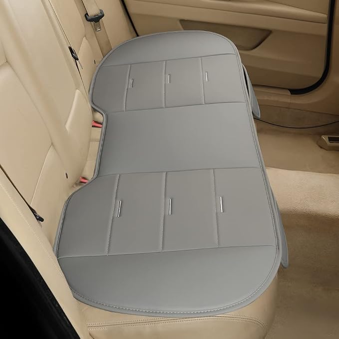 West Llama Bottom Seat Covers, Include 1 Pair Front Seat Protector and 1 Rear Seat Cover, Universal PU Leather Seat Covers for 90% Cars (Gray) - Image 4