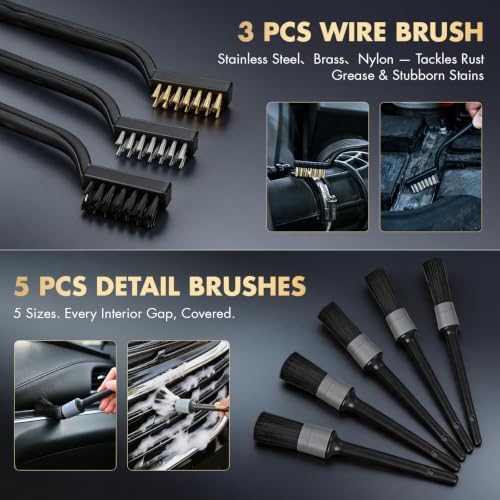 VCANENERGY 29PCS Car Cleaning Kit Interior Detailing for Men Women（Blue） - Image 6