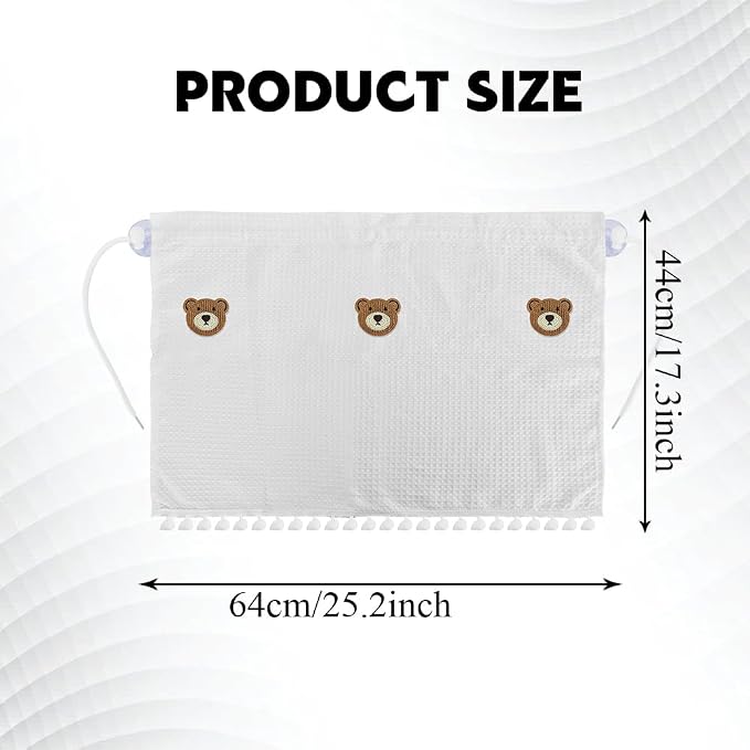 Car Side Window Sun Shade Privacy Curtain for Baby, Car Window Screen, 25"x18" Sun Protection Curtain, Blackout UV Protection Window Shades with Suction Cup for Back Seat (Three Bears) - Image 2