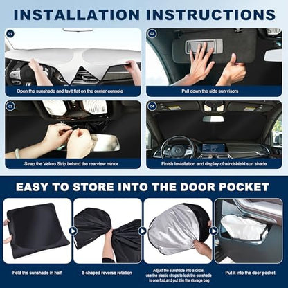 Windshield Sun Shade for Ford F150 2021-2026 - Image 6