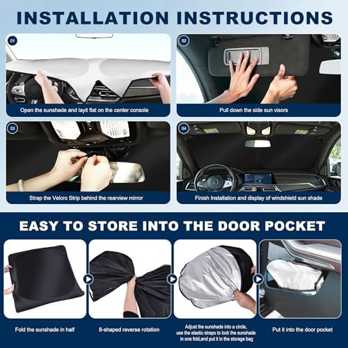 Windshield Sun Shade Custom Fit Ford Edge 2007-2014 - Image 6