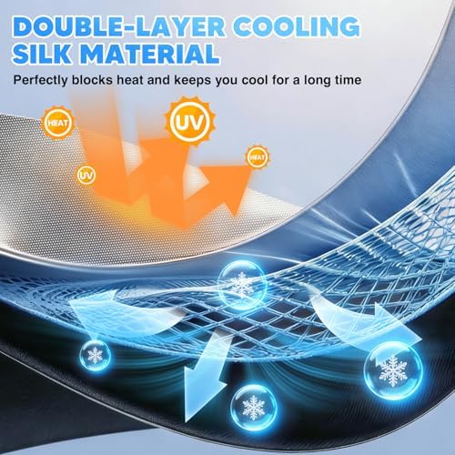 KUST Ice Crystal Windshield Sun Shade Umbrella for 【F150 F-150/ Silverado/Tundra/RAM 1500/ Sierra】 | Custom Fit Windshield Sunshade | Foldable Sunshade with Bendable Handle | Blocks Heat & UV Rays - Image 4