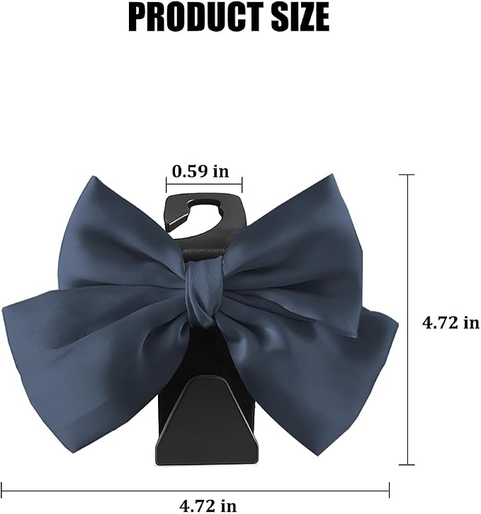 2PCS Car Seat Headrest Hook, Cute Bow Stylish Seat Back Purse Handbag Hanger Organizer, Multi-Purpose Auto Backseat Storage Hook Holder for Umbrella Coat Bag, Universal Fit (Dark Blue) - Image 2