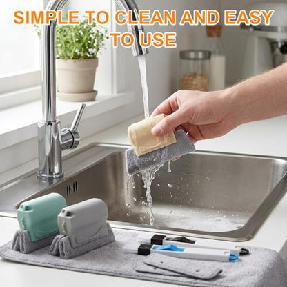 8-Piece Set with 3 Brushes and 2 Scrapers, Window Track Cleaner, Window Track Cleaning Tools for Window Sill Cleaning,Plastic Material Design for Home Maintenance - Image 5