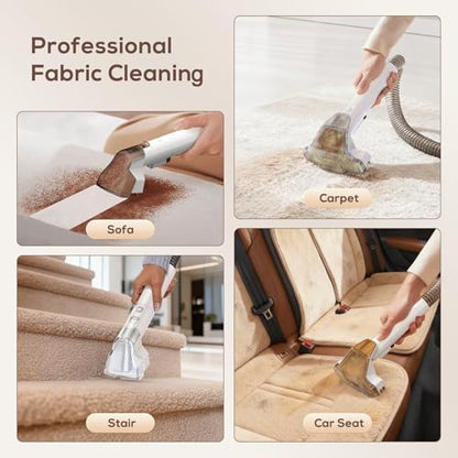 Portable Carpet & Upholstery Spot Cleaner Machine,15Kpa Deep Carpet Cleaner for Rug, Pet, Couch, Car, Stairs & Furniture, Handheld Couch Cleaner Machine with 2 Size BrushHead & Self-Cleaning System - Image 3