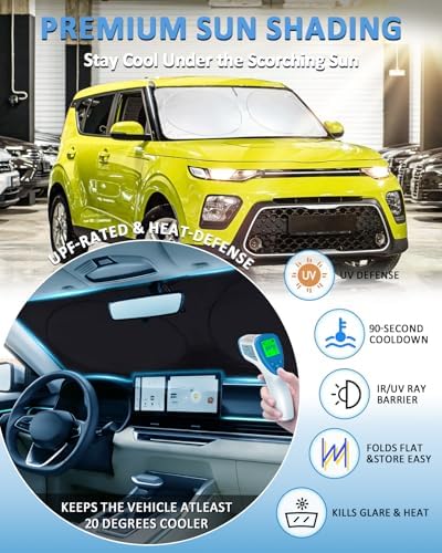 Sun Shade for 2014-2019 Kia Soul Windshield Sunshade Sun Visor - Image 2